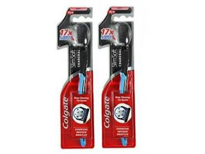 Colgate Slim Soft Charcoal Toothbrush - 2 nos