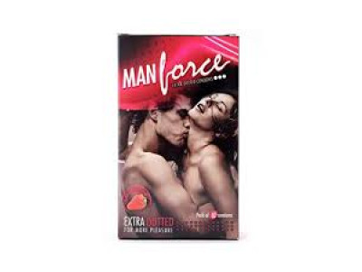 Manforce Strawberry Dotted  Condoms (Pack of 3)