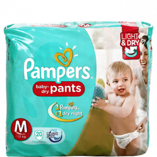 Pampers BabyDry Pants Diaper  M 20 Pieces  All Home Product