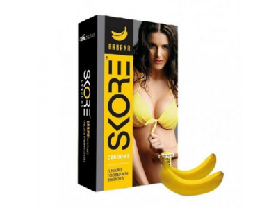 Skore Banana Condoms - 3 Nos
