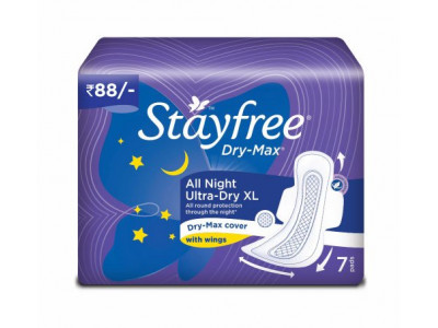 J&J Stayfree Dry Max XL Sanitary Pads (Pack of 7)