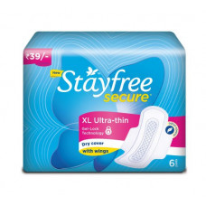 J&j Stayfree-secure Dry Ultra Thin Sanitary Pads (Pack of 6)
