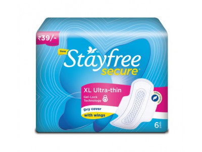 J&j Stayfree-secure Dry Ultra Thin Sanitary Pads (Pack of 6)