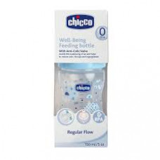 Chicco 33706 Regular Flow Feeding Bottle Blue - 150 ml 
